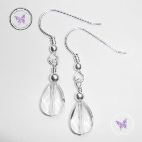 Clear Quartz Faceted Drop Earrings